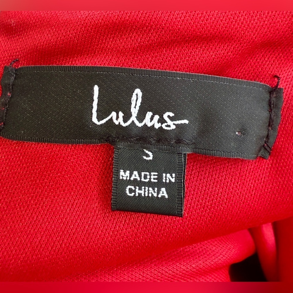 Lulus Paulina Red Bodycon Midi Dress Spaghetti Strap Size Small - Picture 5 of 5